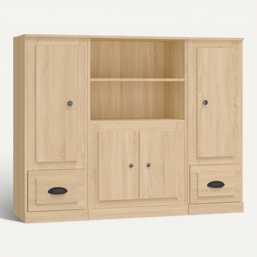 Buffets 3 Pièces Chêne Sonoma Bois Contreplaqué