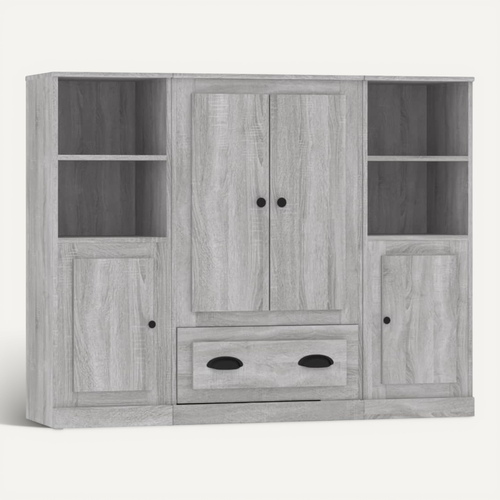 Buffets 3 Pièces Sonoma Gris Bois Contreplaqué