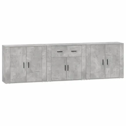 Buffets 3 Pièces Gris Béton Bois Contreplaqué
