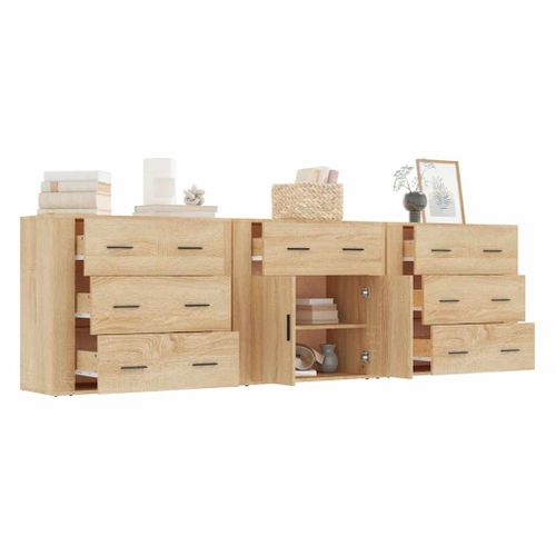 Buffets 3 Pièces Chêne Sonoma Bois Contreplaqué
