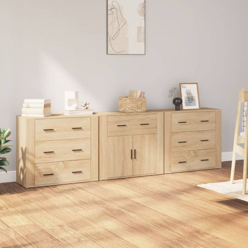 Buffets 3 Pièces Chêne Sonoma Bois Contreplaqué