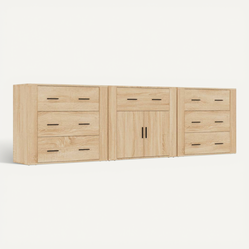 Buffets 3 Pièces Chêne Sonoma Bois Contreplaqué