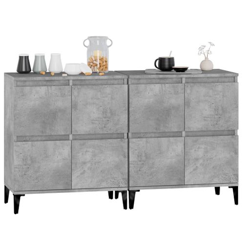 Buffets 2 Pièces Gris Béton 60x35x70 Cm Bois Contreplaqué