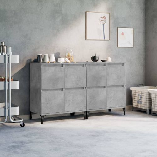 Buffets 2 Pièces Gris Béton 60x35x70 Cm Bois Contreplaqué