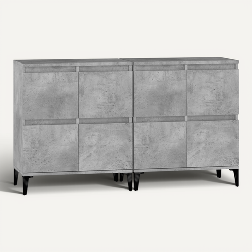 Buffets 2 Pièces Gris Béton 60x35x70 Cm Bois Contreplaqué