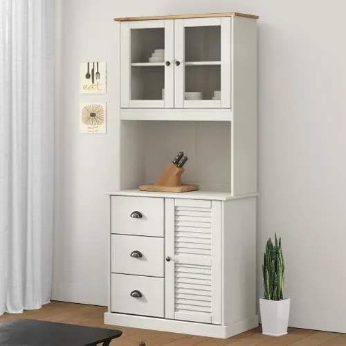 Dessus De Commode Vigo Blanc 78x30x100 Cm Bois Massif De Pin
