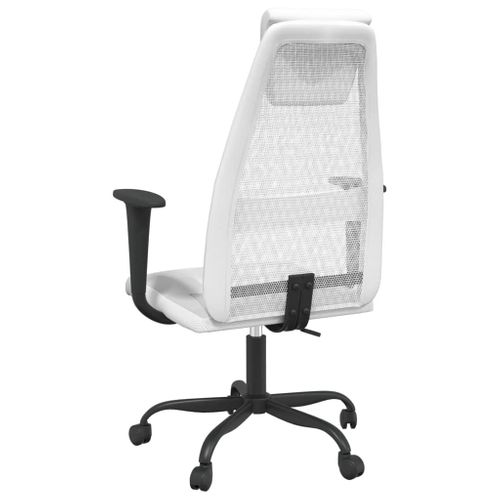 Chaise De Bureau Réglable En Hauteur Blanc
