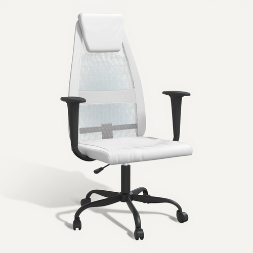 Chaise De Bureau Réglable En Hauteur Blanc