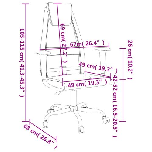 Chaise De Bureau Réglable En Hauteur Blanc