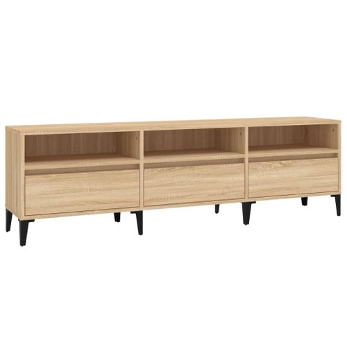 Meuble TV Chêne Sonoma 150x30x44,5 Cm Bois Contreplaqué
