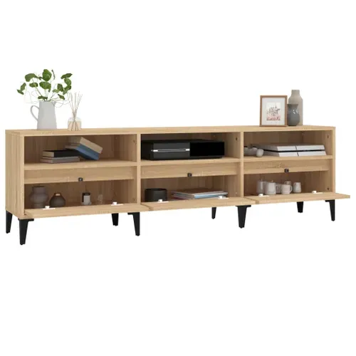 Meuble TV Chêne Sonoma 150x30x44,5 Cm Bois Contreplaqué