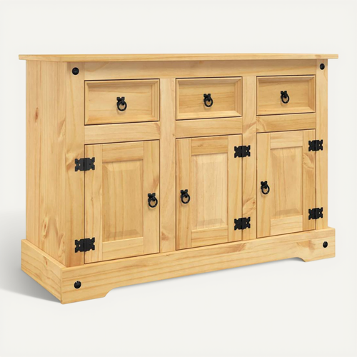 Buffet « Corona » Marron 112 X 44 X 78 Cm Bois Massif Pin Mexicain