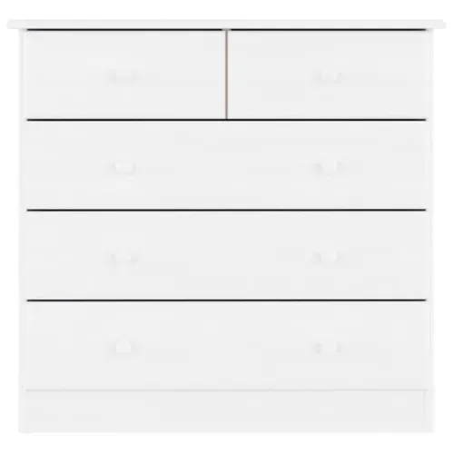 Commode "alta" Avec Grain De Bois Naturel Blanc 77x35x73 Cm Bois Massif Pin