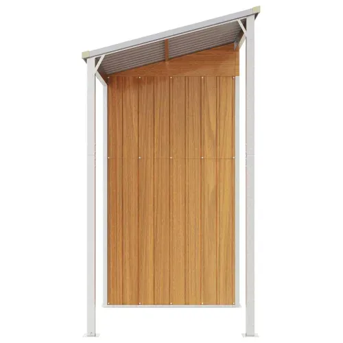 Abri De Jardin Avec Toit Prolongé Marron Clair 277x110,5x181 Cm Remise à Outils Terrasse