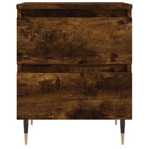 Tables De Chevet 2 Pièces Chêne Fumé 40x35x50 Cm Bois Contreplaque
