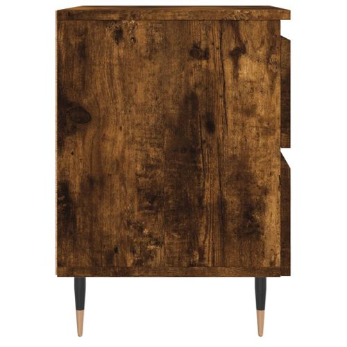 Tables De Chevet 2 Pièces Chêne Fumé 40x35x50 Cm Bois Contreplaque