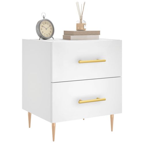 Tables De Chevet 2 Pièces Blanc 40x35x47,5 Cm Bois Contreplaqué