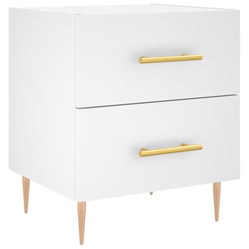 Tables De Chevet 2 Pièces Blanc 40x35x47,5 Cm Bois Contreplaqué