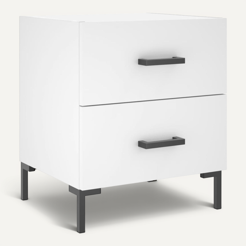 Table De Chevet Blanc 40x35x47,5 Cm Bois Contreplaqué