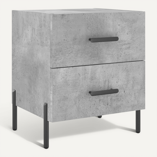 Table De Chevet Gris Béton 40x35x47,5 Cm Bois Contreplaqué