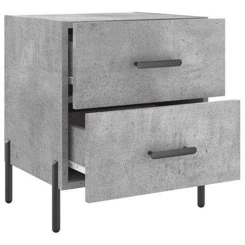 Table De Chevet Gris Béton 40x35x47,5 Cm Bois Contreplaqué