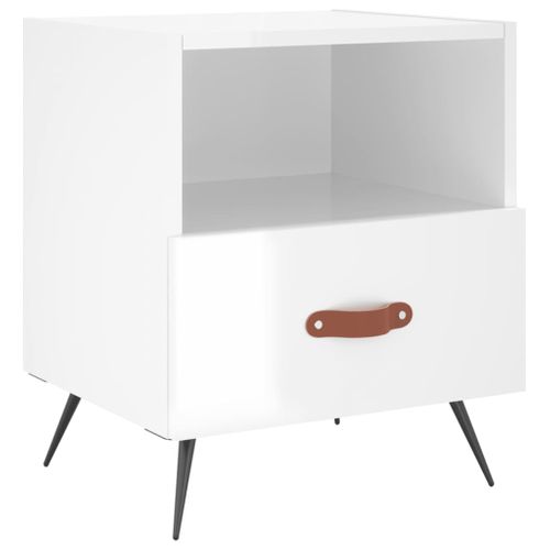 Tables De Chevet 2 Pièces Blanc Brillant 40x35x47,5 Cm