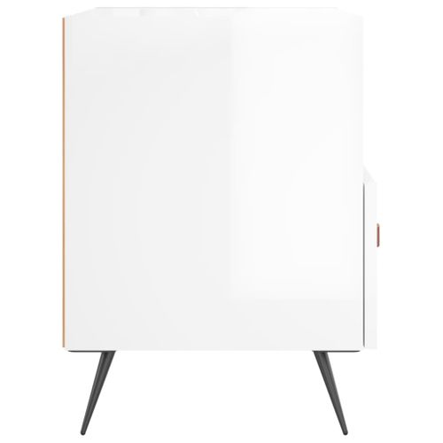 Tables De Chevet 2 Pièces Blanc Brillant 40x35x47,5 Cm