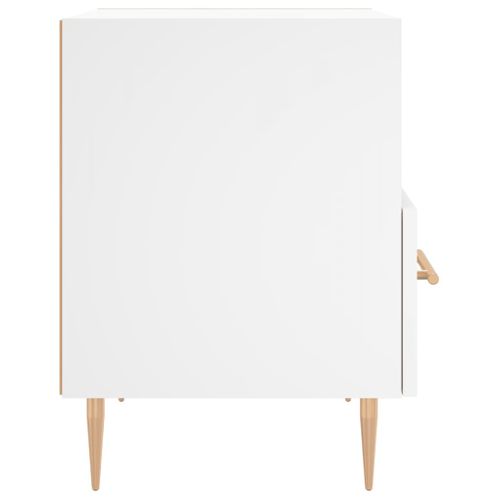 Table De Chevet Blanc 40x35x47,5 Cm Bois Contreplaqué