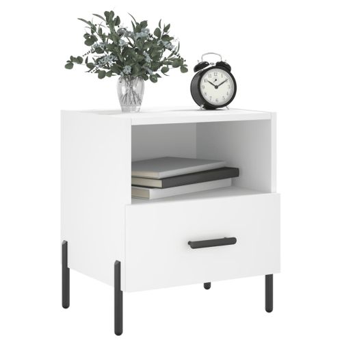 Tables De Chevet 2 Pièces Blanc 40x35x47,5 Cm Bois Contreplaqué