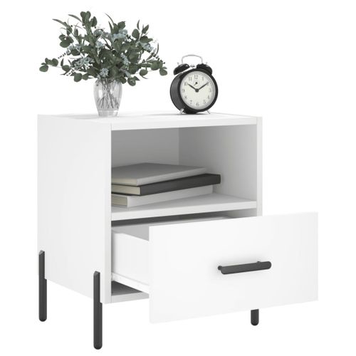 Tables De Chevet 2 Pièces Blanc 40x35x47,5 Cm Bois Contreplaqué