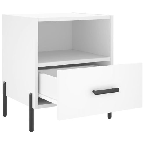 Tables De Chevet 2 Pièces Blanc 40x35x47,5 Cm Bois Contreplaqué