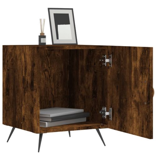 Tables De Chevet 2 Pièces Chêne Fumé 40x40x50 Cm Bois Contreplaqué