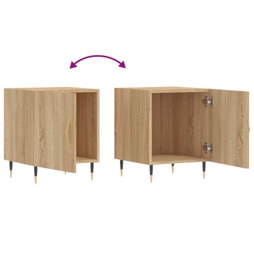 Tables De Chevet 2 Pièces Chêne Sonoma 40x40x50 Cm Bois Contreplaqué