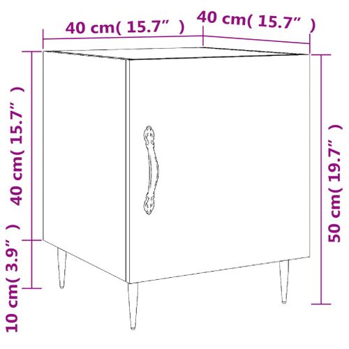 Tables De Chevet 2 Pièces Chêne Sonoma 40x40x50 Cm Bois Contreplaqué