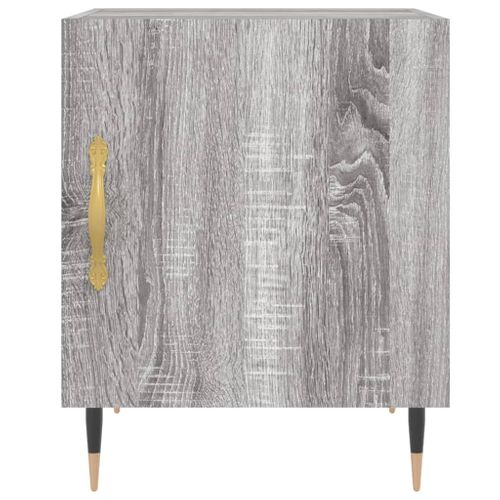 Table De Chevet Sonoma Gris 40x40x50 Cm Bois Contreplaqué