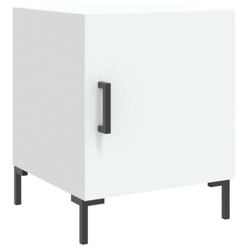 Tables De Chevet 2 Pièces Blanc 40x40x50 Cm Bois Contreplaqué