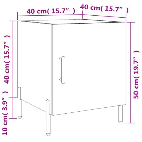 Tables De Chevet 2 Pièces Blanc Brillant 40x40x50 Cm