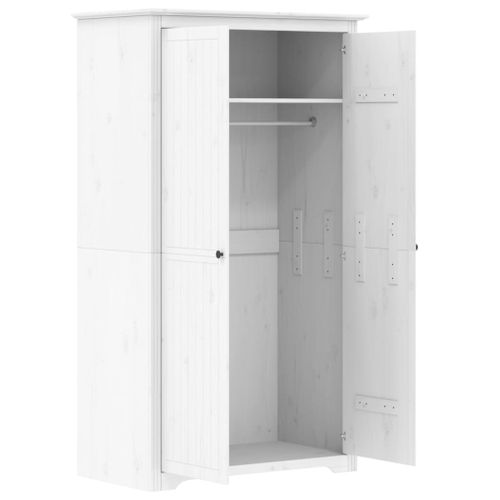 Armoire Bodo Blanc 101x52x176,5 Cm Bois Massif De Pin