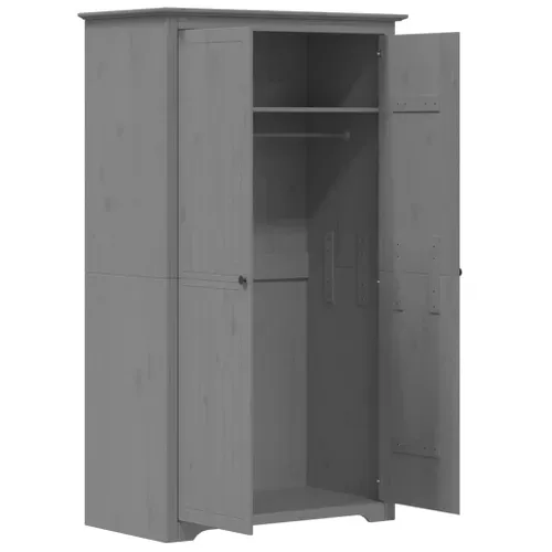 Garde-robe Bodo Gris 99x53,5x173 Cm Bois Massif De Pin