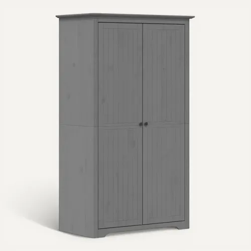 Garde-robe Bodo Gris 99x53,5x173 Cm Bois Massif De Pin