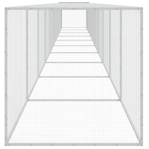 Poulailler Avec Toit Gris Clair 1003x98x90 Cm Acier Galvanisé