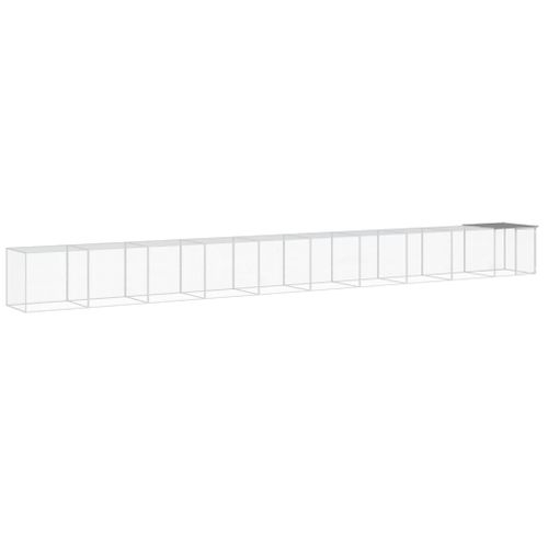 Poulailler Avec Toit Gris Clair 1003x98x90 Cm Acier Galvanisé