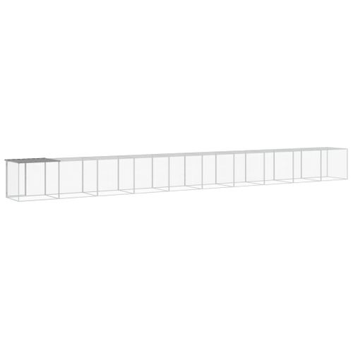 Poulailler Avec Toit Gris Clair 1003x98x90 Cm Acier Galvanisé