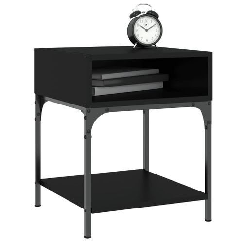 Tables De Chevet 2 Pièces Noir 40x41x50 Cm Bois Contreplaqué