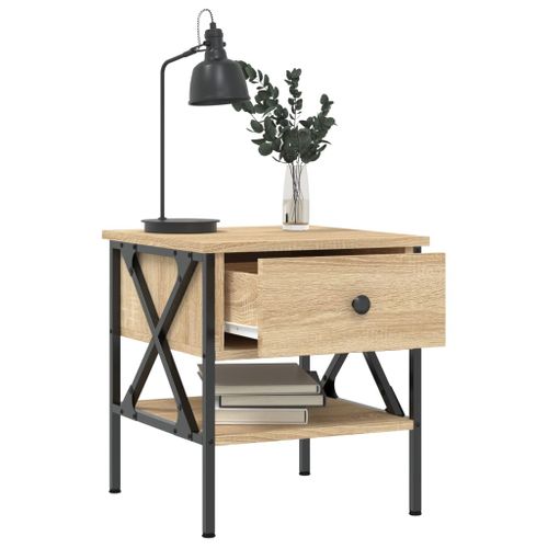 Table De Chevet Chêne Sonoma 40x42x45 Cm Bois Contreplaqué