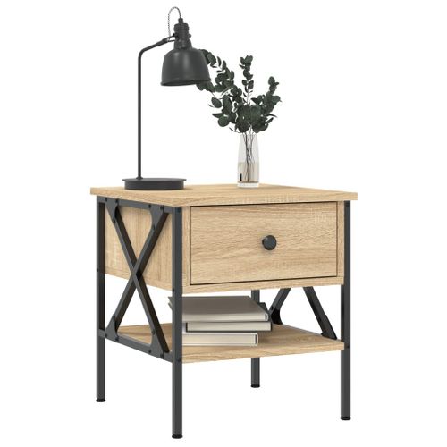 Table De Chevet Chêne Sonoma 40x42x45 Cm Bois Contreplaqué