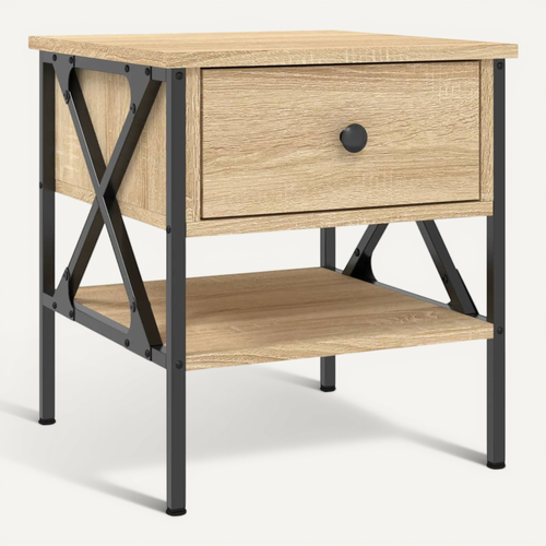 Table De Chevet Chêne Sonoma 40x42x45 Cm Bois Contreplaqué