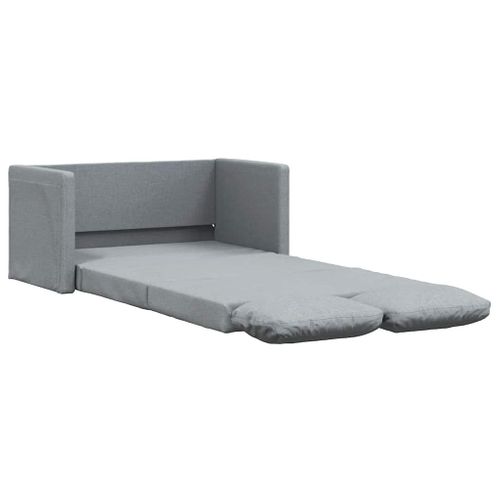Canapé-lit 2-en-1 Tissu 112x174x55 Cm Gris Clair Avec Coussin