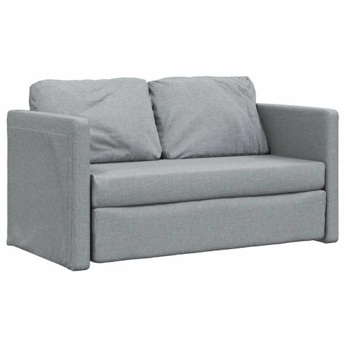 Canapé-lit 2-en-1 Tissu 112x174x55 Cm Gris Clair Avec Coussin