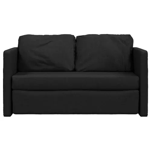 Canapé-lit 2-en-1 Tissu Noir 112x174x55 Cm Avec Coussin